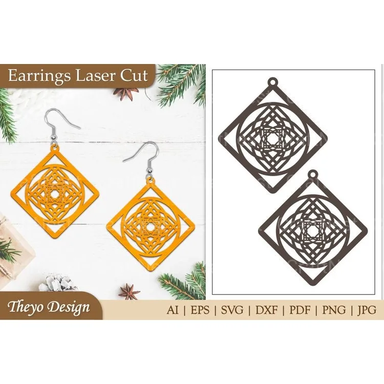 Earrings Lasercut Mandala SVG Bundle