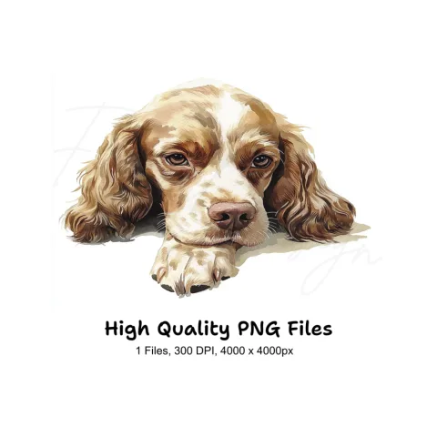 Cute Cocker Spaniel Clipart Bundle