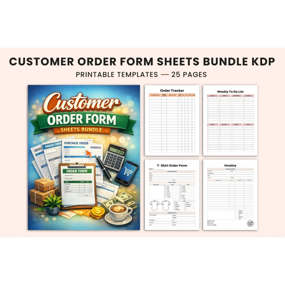 Customer Order Form Sheets Planner