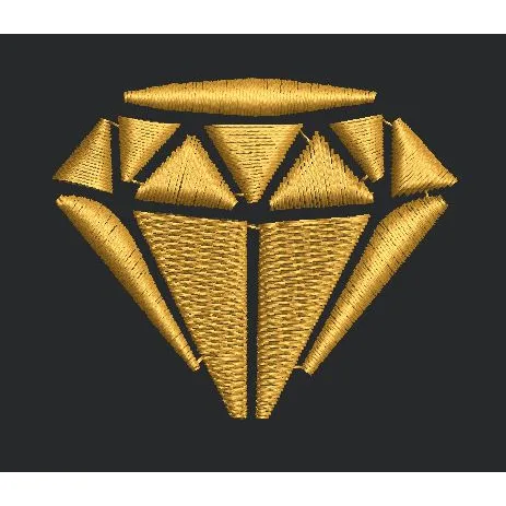 Golden Diamond Shape Embroidery Design