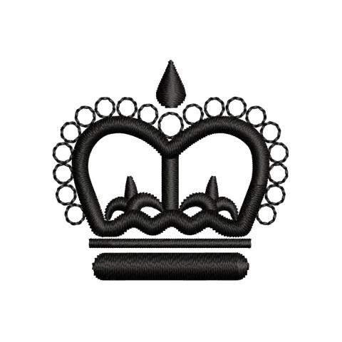 Crown Black Embroidery Design