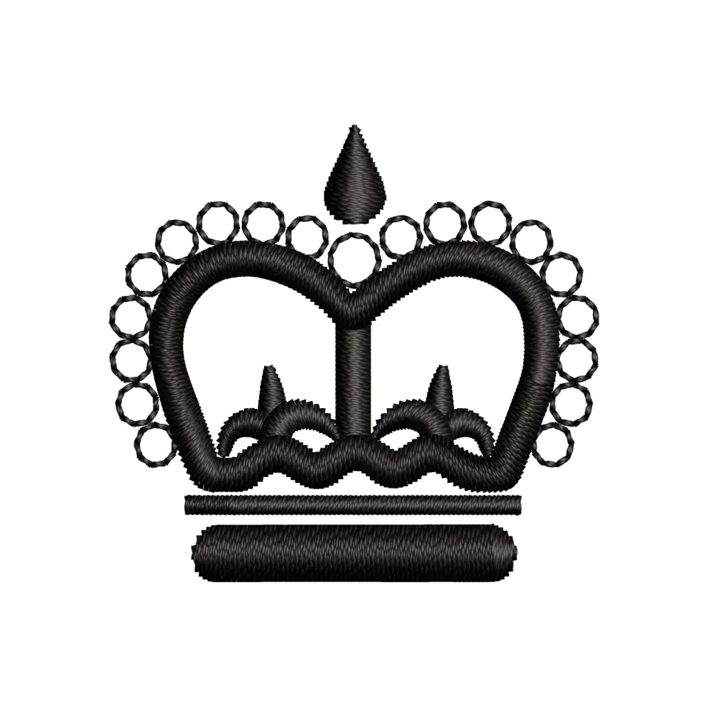Crown Black Embroidery Design