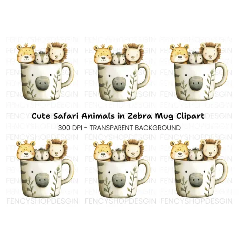 Adorable Safari Friends Clipart Bundle