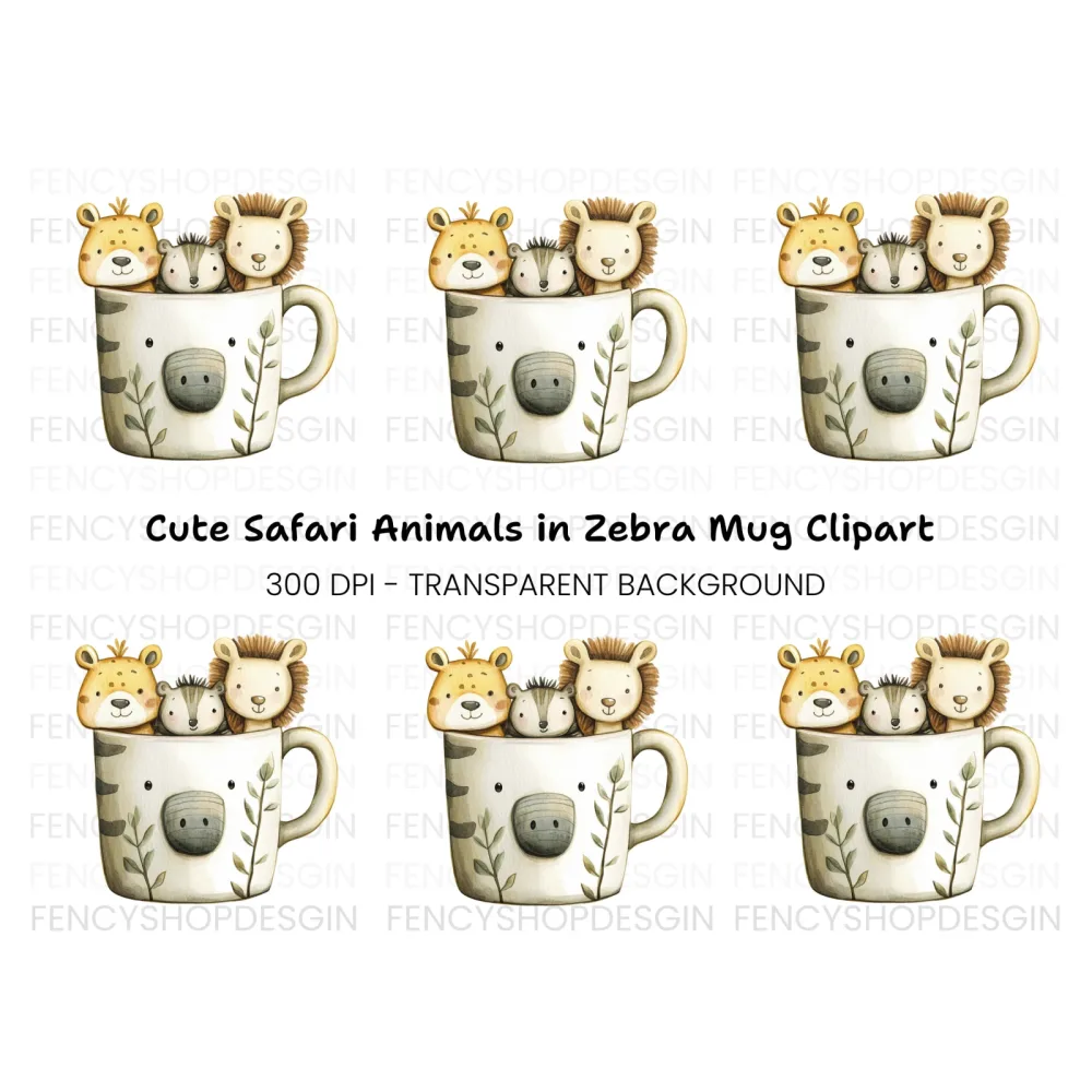 Adorable Safari Friends Clipart Bundle