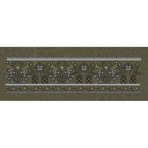 Gray And White Geometric Endless Border Embroidery Design