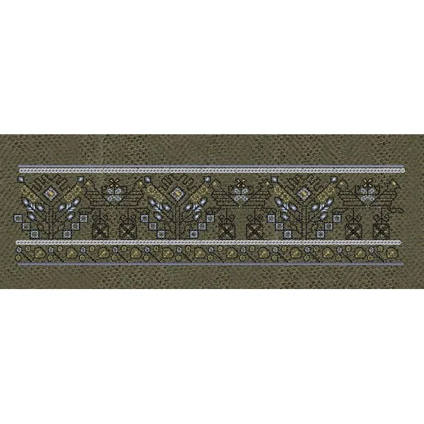 Gray And White Geometric Endless Border Embroidery Design