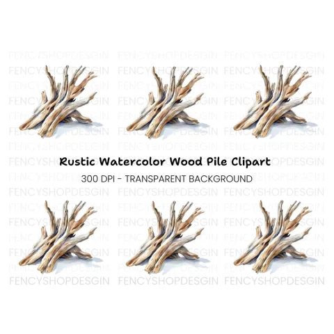 Driftwood Pile Clipart Bundle