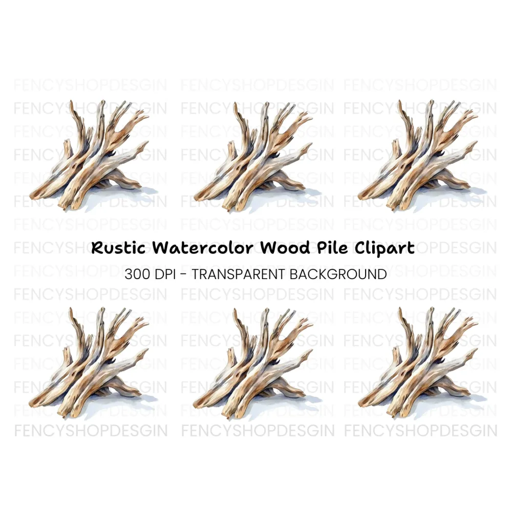 Driftwood Pile Clipart Bundle
