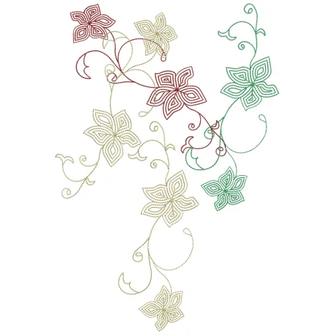 Outline Vines Embroidery Design