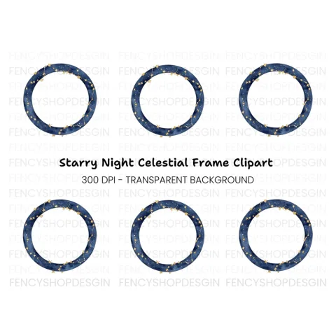 Celestial Constellation Frame Clipart Bundle