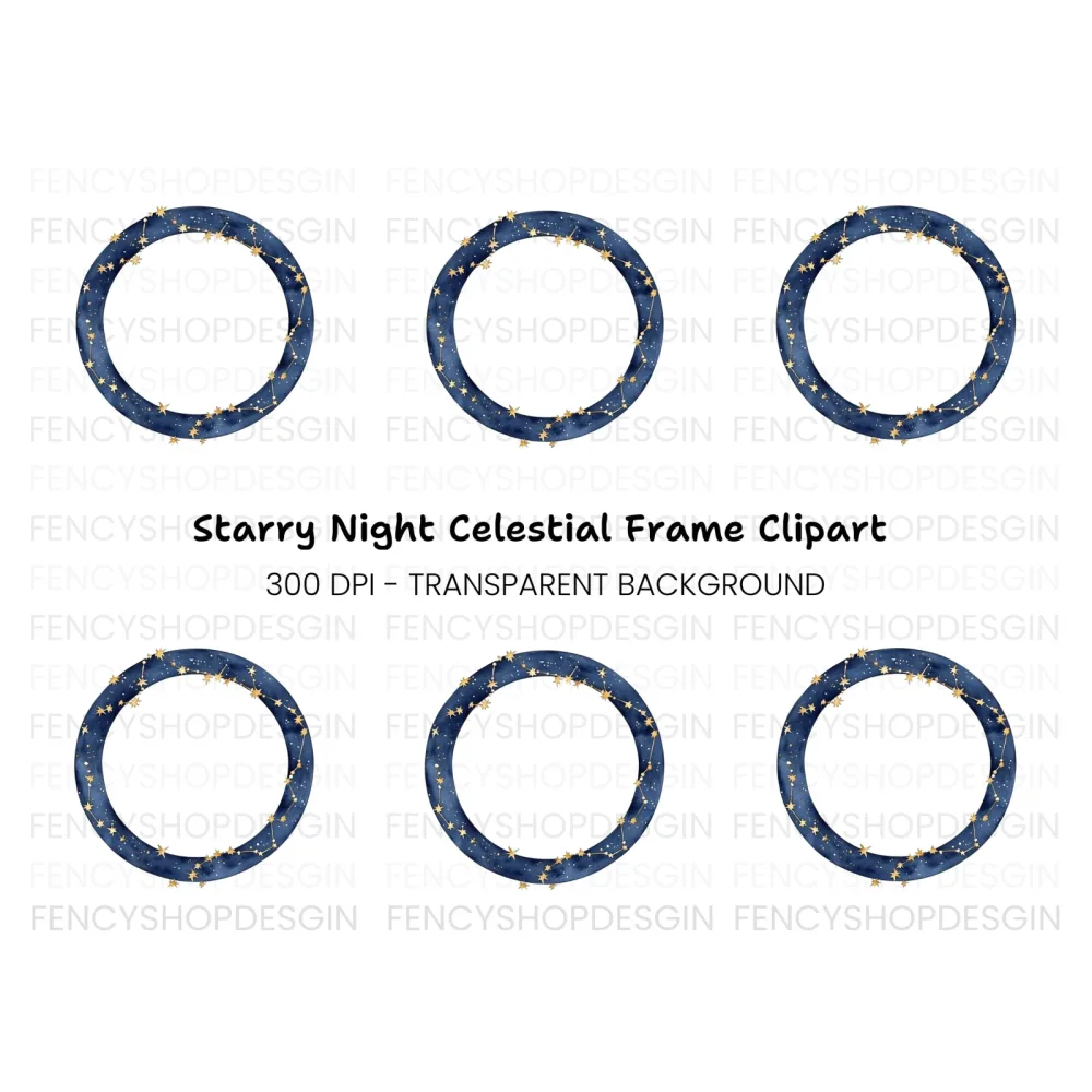 Celestial Constellation Frame Clipart Bundle