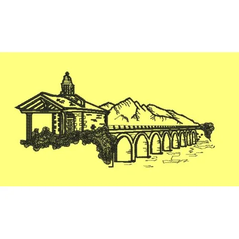 Bridge In Mountains Embroidery Design