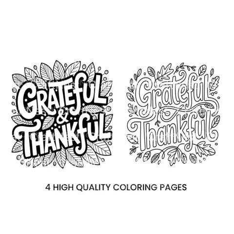 Grateful Thankful Autumn Coloring Books