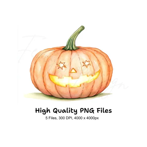 Cute Unique Halloween Pumpkins Clipart Bundle