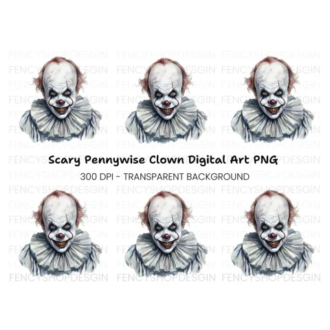 Creepy Clown Clipart Bundle