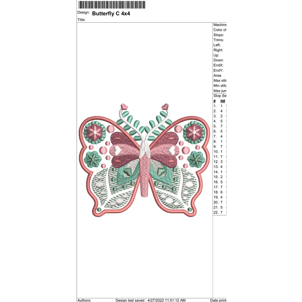 Butterfly Embroidery Design