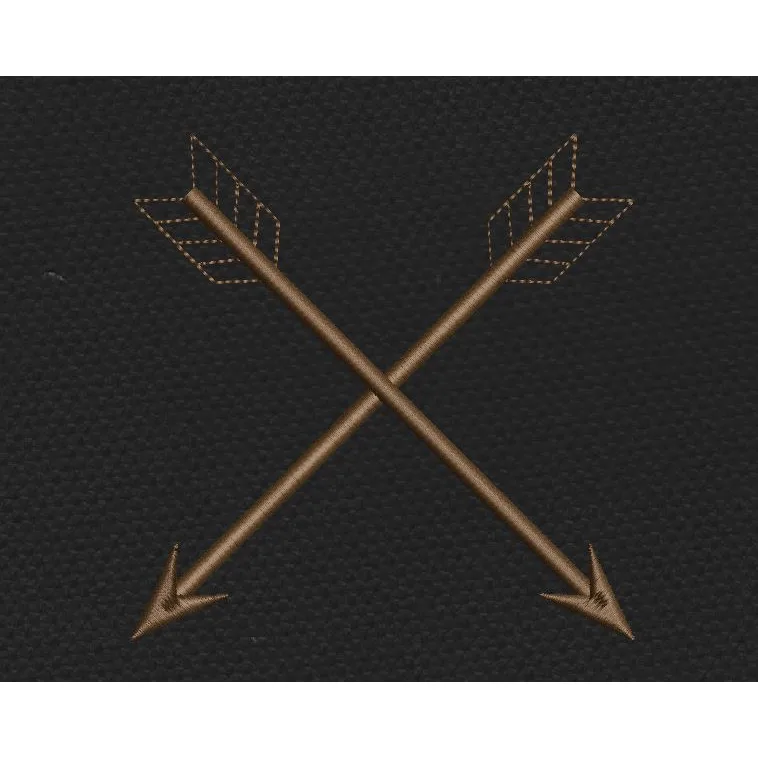 Arrow Cross Bronze Rustic Embroidery Design