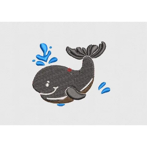 Whale Embroidery Design