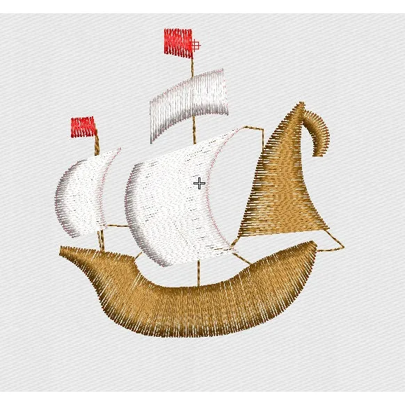 Ship Embroidery Design