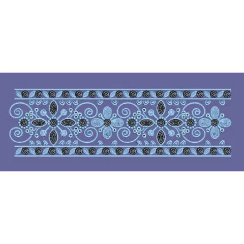 Floral Scroll Ornate Decorative Border Embroidery Design