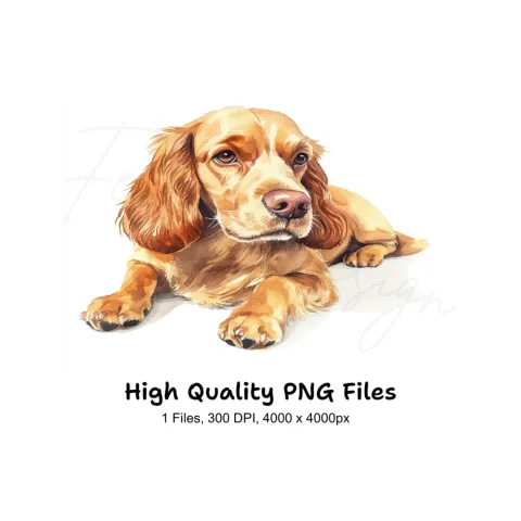 Adorable Cocker Spaniel Puppy Clipart Bundle