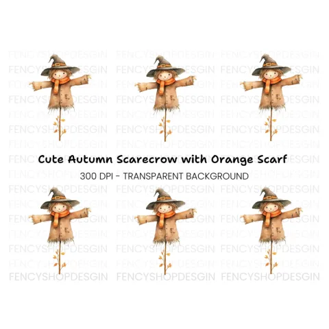 Cute Scarecrow Clipart Bundle