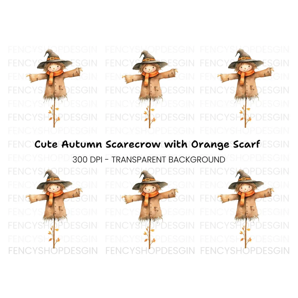 Cute Scarecrow Clipart Bundle