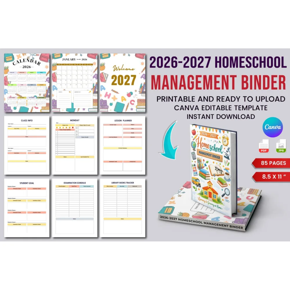 Homeschool Management Binder Planner