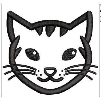 Cat Face Embroidery Design