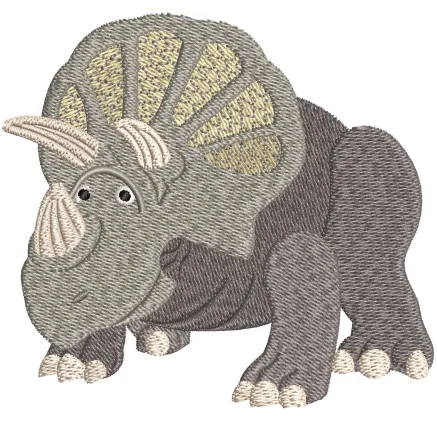 Triceratops Embroidery Design