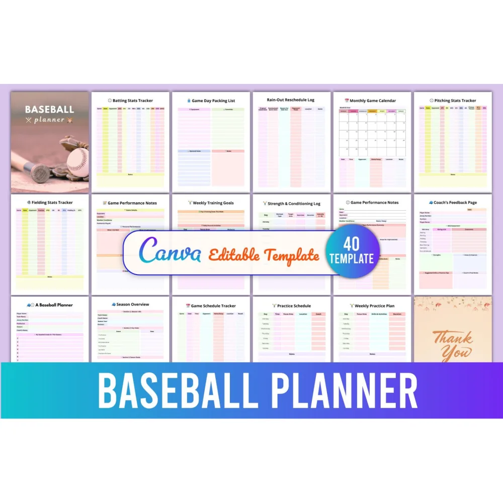 Baseball Planner Template