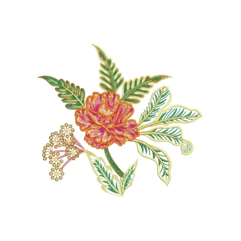 Snake Leaves Embroidery Design