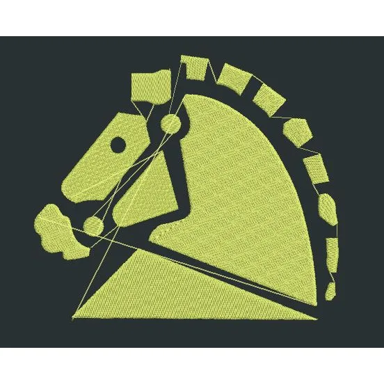 Geometric Equine Profile Embroidery Design