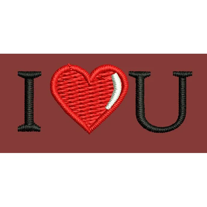 Heart Sentiment Text Motif Embroidery Design