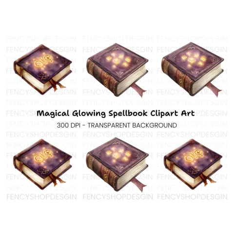 Mystical Spell Books Clipart Bundle