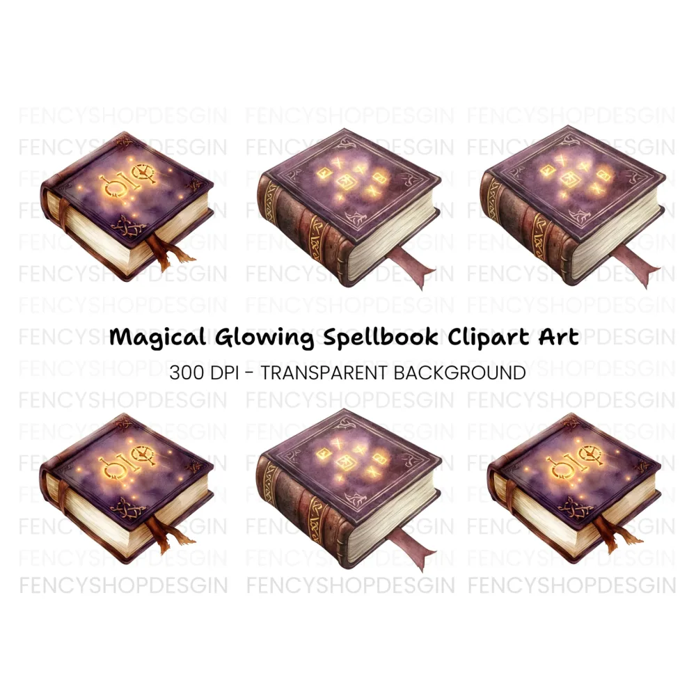 Mystical Spell Books Clipart Bundle