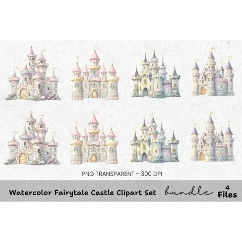 Fairytale Castle Clipart Bundle