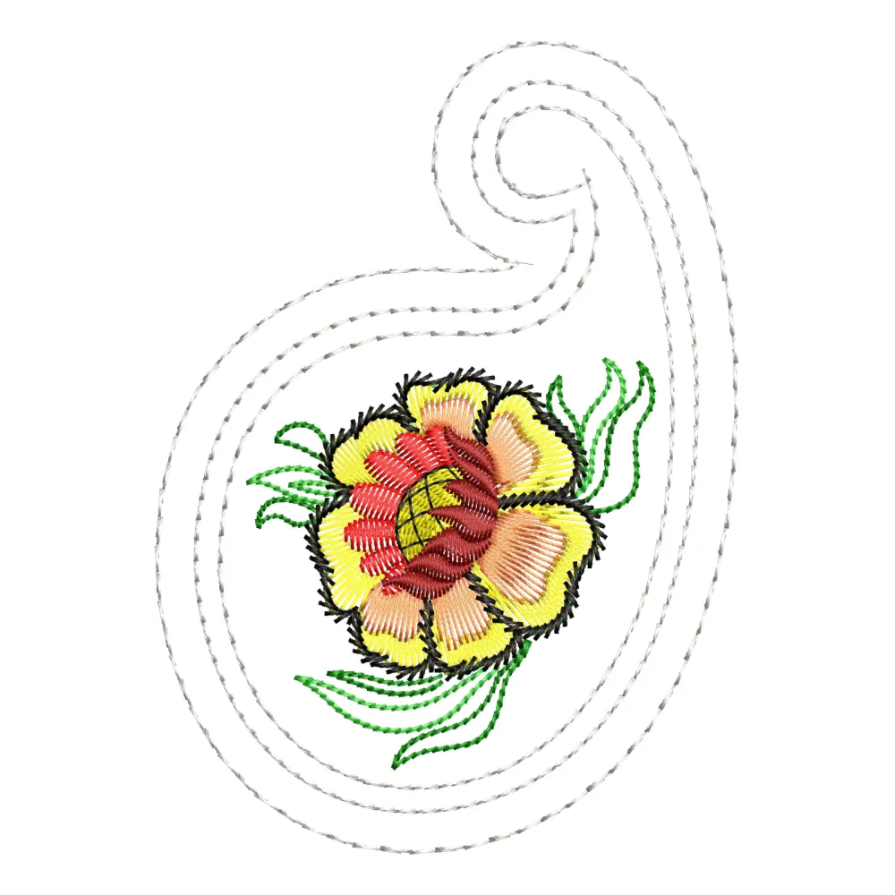 Twin Sequin Flower Embroidery Design
