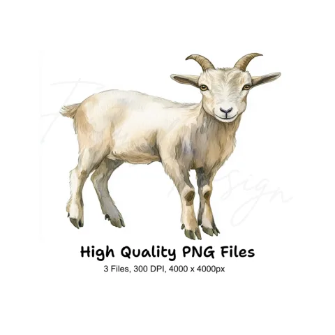 Cute Baby Goat Clipart Bundle