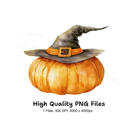 Pumpkin Witch Hat Clipart Bundle