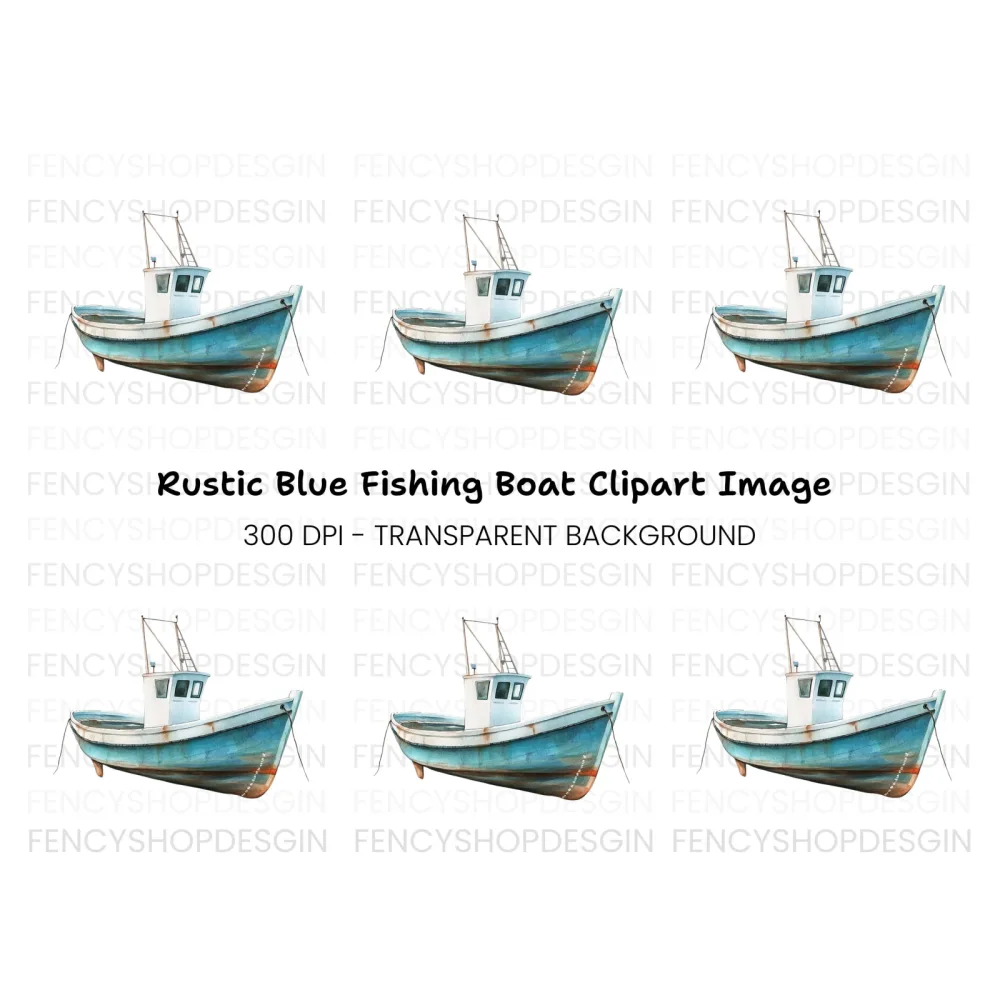 Fishing Boat Illustration Clipart Bundle