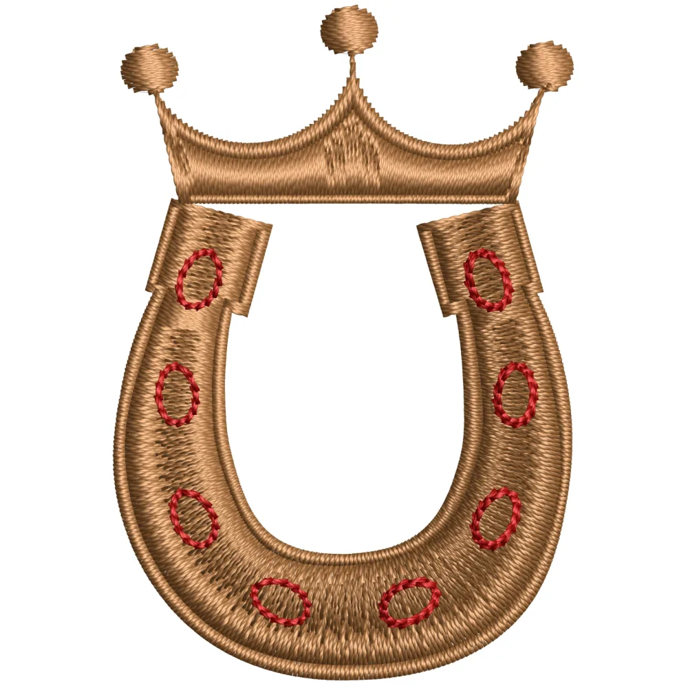 Horse Shoe King Embroidery Design