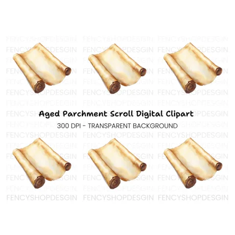 Vintage Scroll Illustration Clipart Bundle