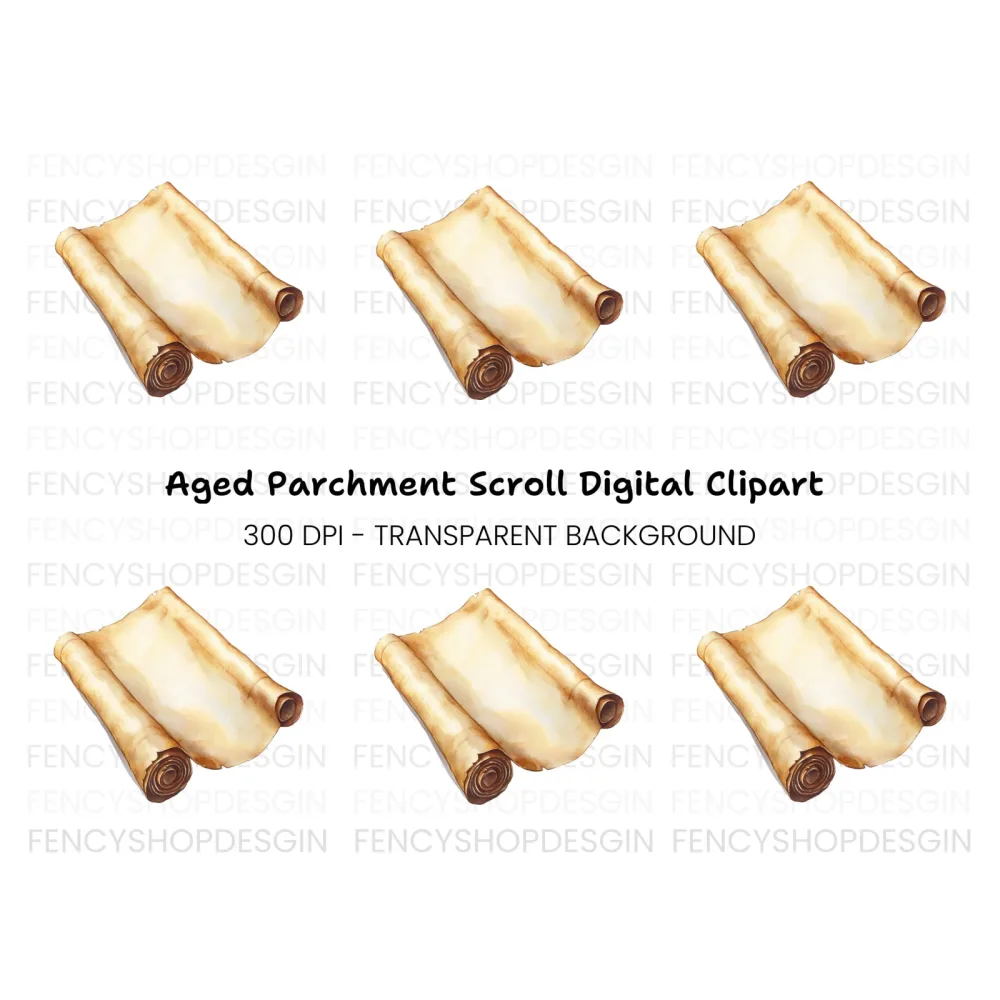 Vintage Scroll Illustration Clipart Bundle