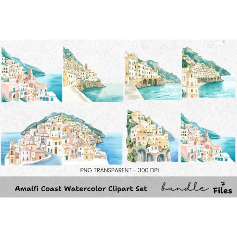 Amalfi Coast Clipart Bundle