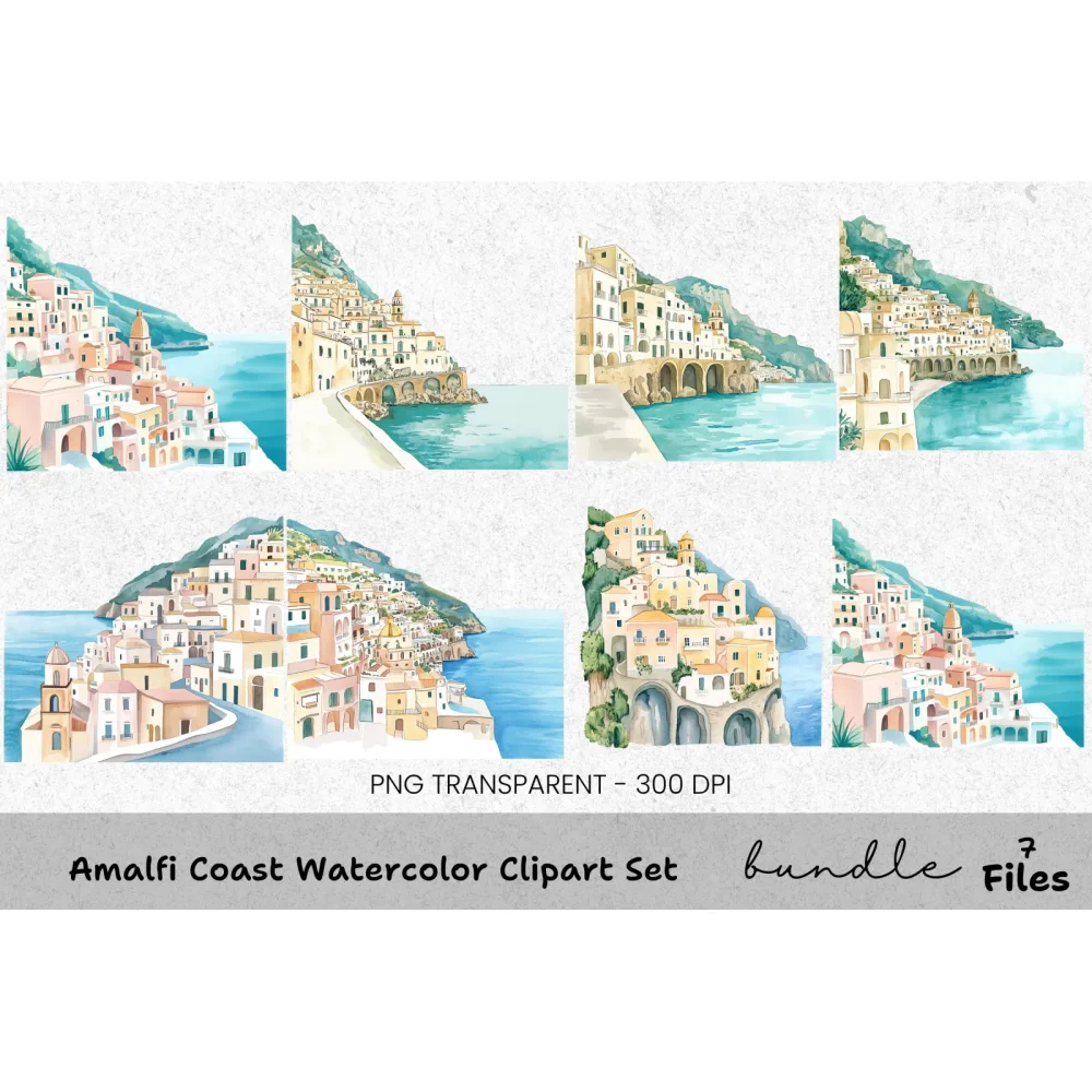 Amalfi Coast Clipart Bundle