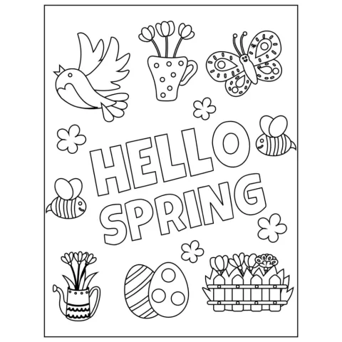 Spring Coloring Pages for Kids