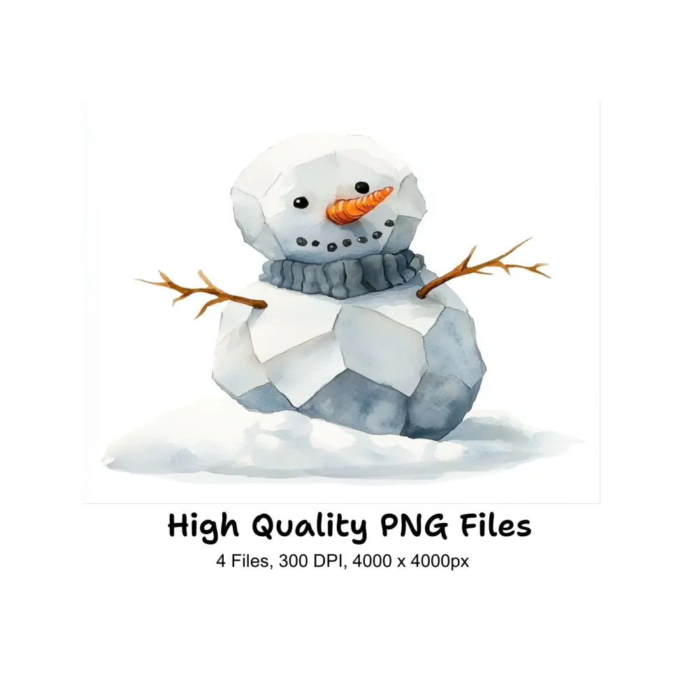 Geometric Snowman Clipart Bundle