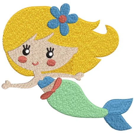 Under The Sea Mermaid Embroidery Design