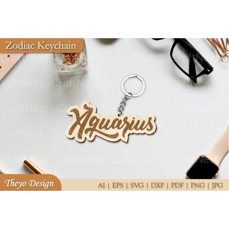 Zodiac Key Chain SVG Bundle